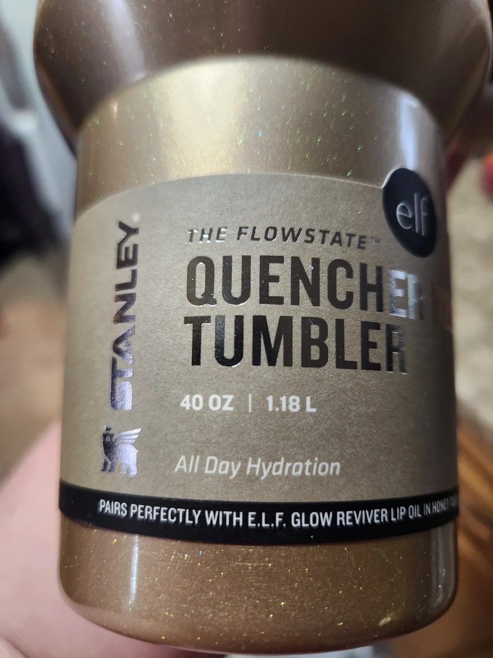 Stanley Quencher Tumbler - Glow Gold. 40oz. With Handle & Straw. FREE STICKERS! - Picture 5 of 10